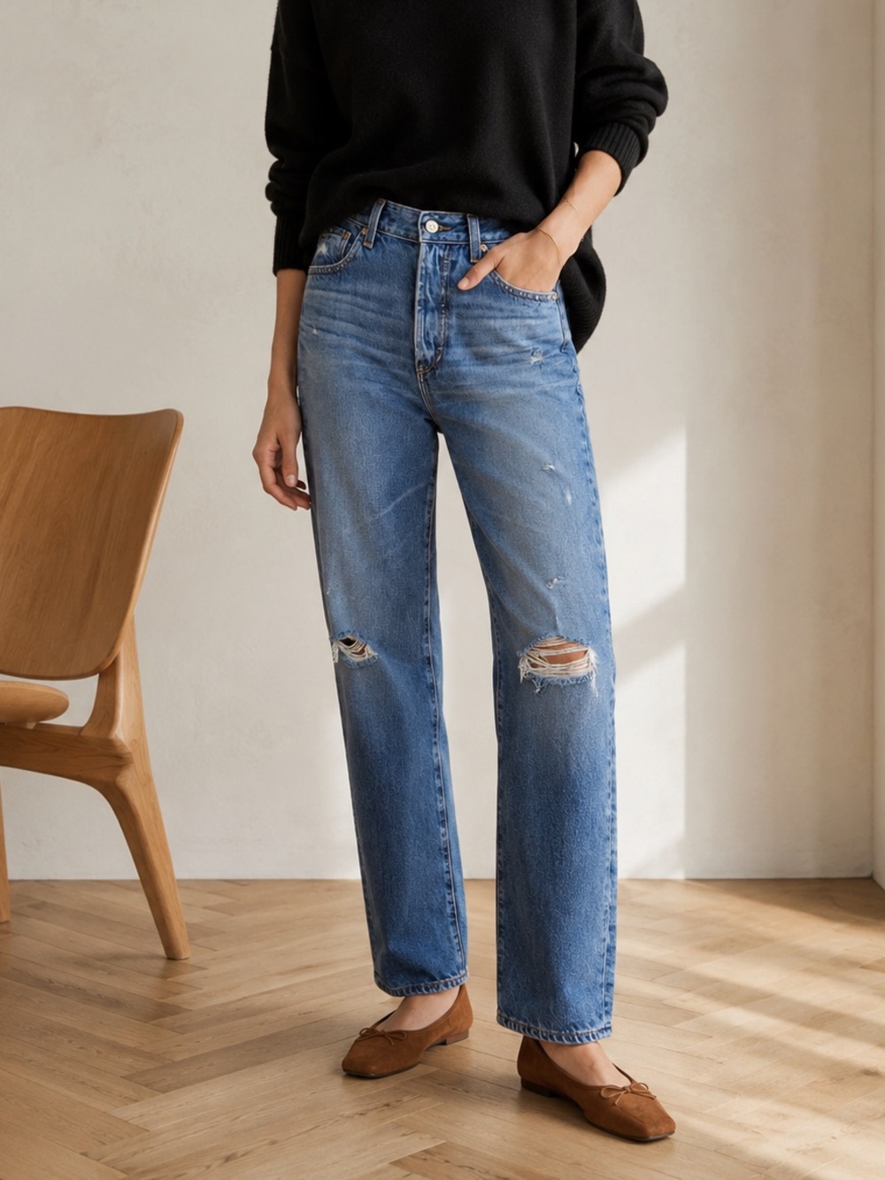 AG Alexxis High Rise Straight Jeans Size 28 10 Years Platform Blue 31" Inseam